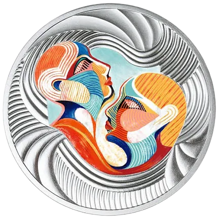 Монета "Ты и Я",  2020 г., Серебро, 17,5 гр., проба 999, КАМЕРУН