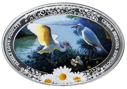 Монета "Семья", Любовь, Верность (день семьи),  2011 г., Серебро, 31,1 гр., проба 999, НИУЭ