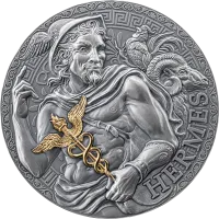 Монета "Гермес", 2024 г., Серебро, 93,3 гр., проба 999, КАМЕРУН